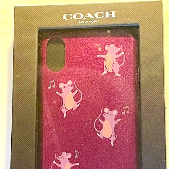 Coach Case Cover 39327 iPhone X Party Mouse Print - Picture 1 of 3